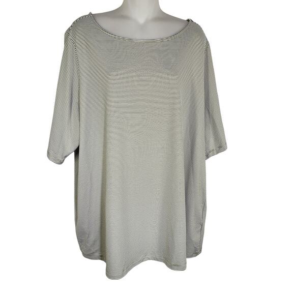 Denim & Co. BRRR Jersey Cool To Touch Boat Neck Elbow Sleeve Top Olive Green 2X - Picture 1 of 9